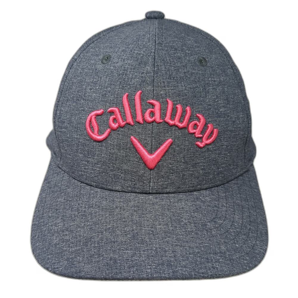 Callaway Baseball Cap Gray One Size Pink Odyssey Logo Golf Curved Adjustable Hat